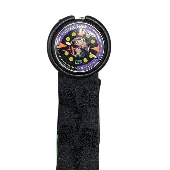 1991 Skeleton Swatch Pop Uphill Watch Swiss Vintage 46mm Adjustable Ultra Rare main image 9